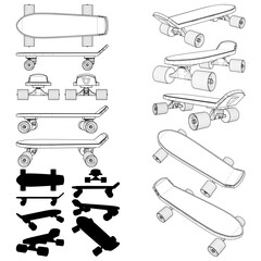 Skateboard Vector. Illustration Isolated On White Background. A Vector Illustration Of Skateboard.