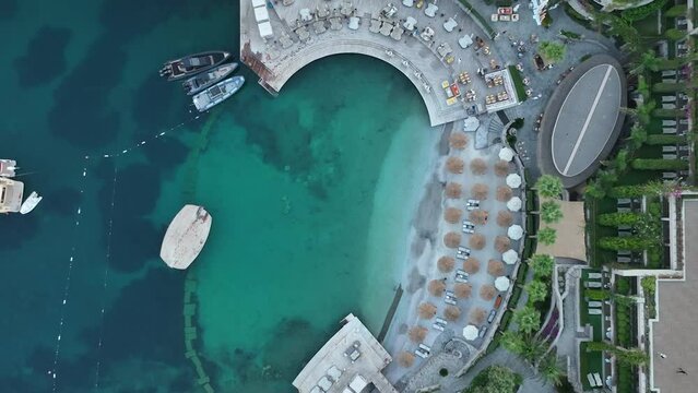 zoom out video beach of bodrum coast
