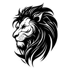 Black and White Lion Head element for Logo Design - Generative AI