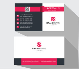 Double-sided creative business card template. Portrait and landscape orientation.