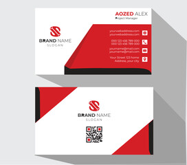 Double-sided creative business card template. Portrait and landscape orientation.