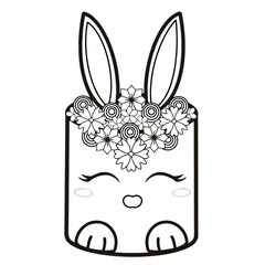 Easter Bunny Celebration Cake Coloring Page
