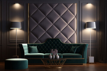design interior living room with sofa, Generative AI