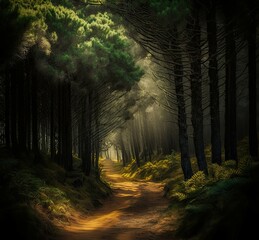 Fototapeta premium Fictional landscapes made in generative AI, high quality.
