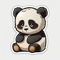 Naklejka premium Panda sticker made in generative AI, high quality.