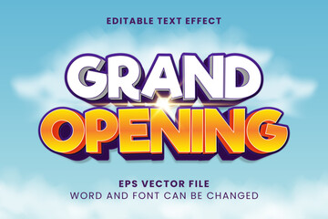 Grand Opening 3d Editable Vector Text Effect