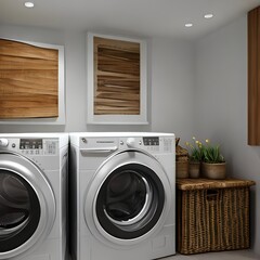 Laundry room with front-loading washer and dryer 3_SwinIRGenerative AI