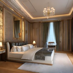 Master bedroom with a king bed and en suite bathroom 2_SwinIRGenerative AI