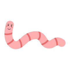 cute worms with smiling faces