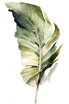 I.A. Generativa - Folha de bananeira em aquarela