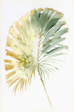 I.A. Generativa - Folha de palmeira em aquarela