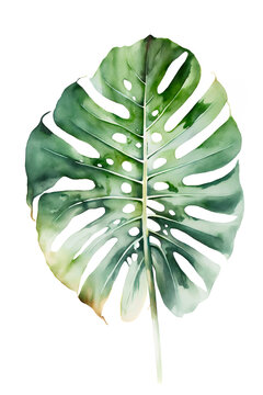 I.A. Generativa - Monstera Deliciosa em aquarela
