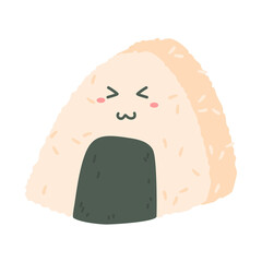 hand drawn kawaii character onigiri