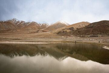 Pangong salt lake in himalayas