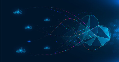 Multiple cloud symbol vector illustration, 2D cloud, 3D cloud, multi-cloud work connected data.