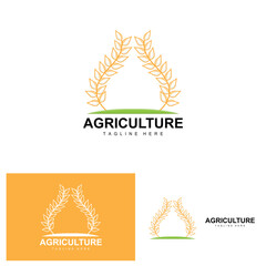 Fototapeta na wymiar Rice Logo, Agriculture Design, Vector Wheat Rice Icon Template Illustration