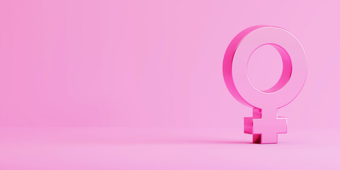 Gender symbol. Female and male icon. Man and woman sign. 3d rendering.