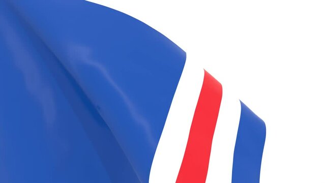 Waved flag textured by New York Rangers ice hockey team uniform colors. 3D render