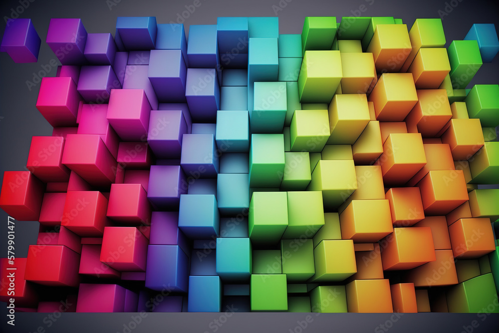 Poster abstract background of cube blocks wall stacking design for cubic wallpaper background . admirable g
