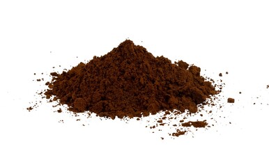 Fototapeta na wymiar heap of instant coffee powder isolated