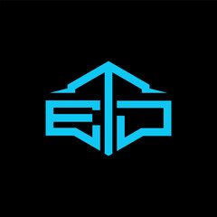 ETD Letter Logo Design Vector. ETD monogram polygon building shape cut Logo.
