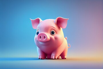 A cute pig with blurred background. Generative AI, Generative, AI