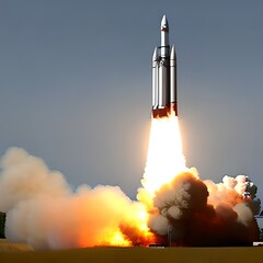 rocket in space. Generative AI.