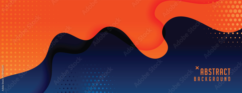 Poster fluid design abstract background in half tone style vector - Posters