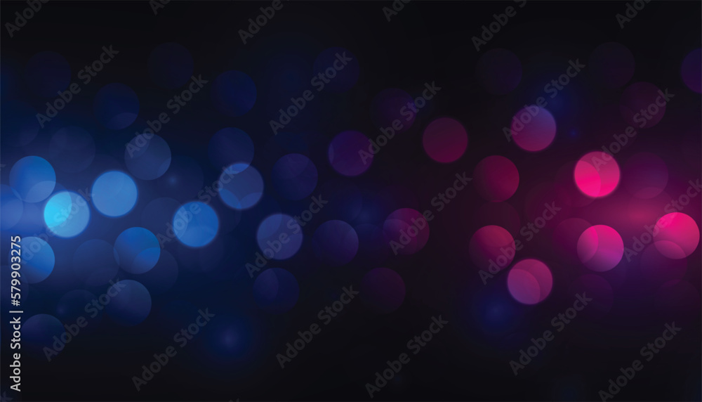 Sticker decorative and abstract bokeh banner with glowing effect