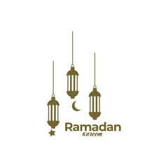 Modern style Ramadan Kareem contour silhouette illustration with text 
