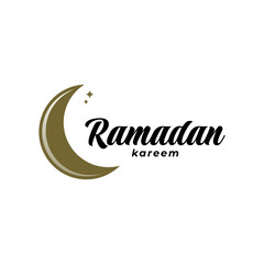 Obraz premium Modern style Ramadan Kareem contour silhouette illustration with text 