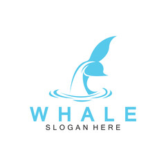  whale tail logo vector illustration design. Whale tail graphic icon