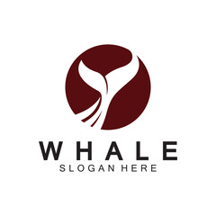  whale tail logo vector illustration design. Whale tail graphic icon