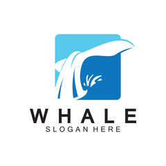  whale tail logo vector illustration design. Whale tail graphic icon