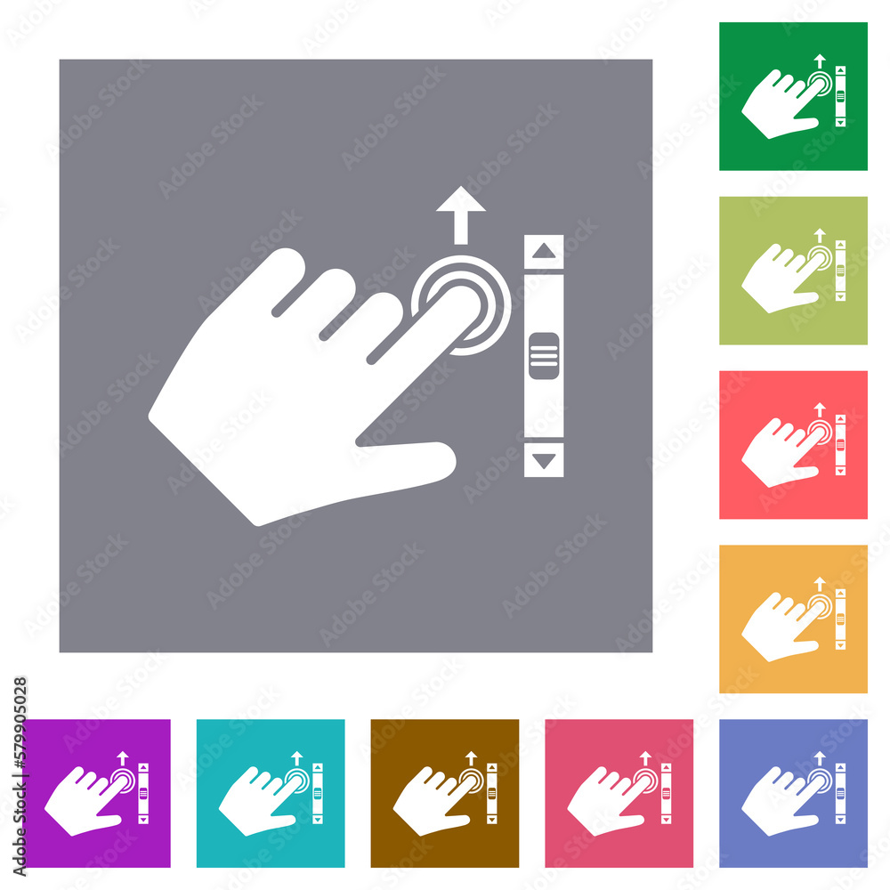 Poster left handed scroll up gesture square flat icons