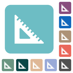 Triangle ruler solid rounded square flat icons