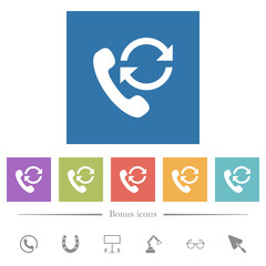 Recall flat white icons in square backgrounds