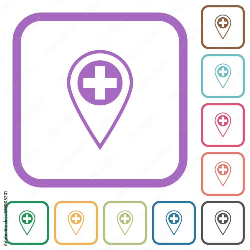 Poster add new gps location simple icons