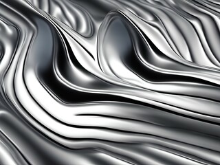 Silver Metallic abstract wavy liquid background layout design tech innovation, Vibrant, advanced technology, liquid metal, silver, gold