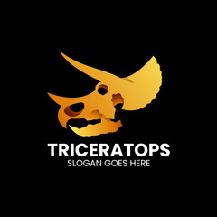 Vector Logo Illustration Triceratops Gradient Colorful Style © Ivan_Artnivora
