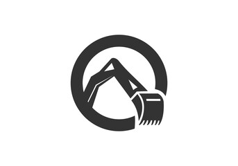 heavy equipment excavator company logo icon business background symbol illustration	