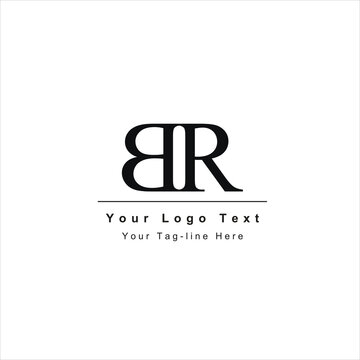 Premium Initial Letter BR logo design. Trendy awesome artistic black and white colorBR RB initial based Alphabet icon logo