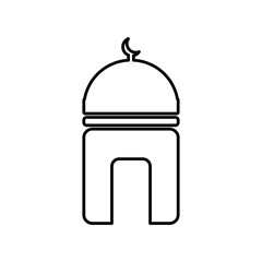 Small Mosque outline icon. Monochrome ramadan element icon vector illustration in trendy style. Editable graphic resources for many purposes. Mushola icon. Masjid icon.
