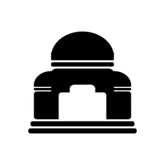 The best Big Mosque black icon. Monochrome ramadan element icon vector illustration in trendy style. Editable graphic resources for many purposes. Mushola icon. Masjid icon.
