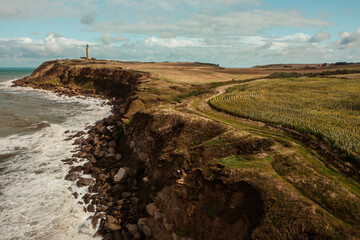 Obraz premium Lighthouse on the coast. France. 