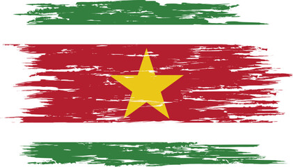 Brush stroke flag of SURINAME