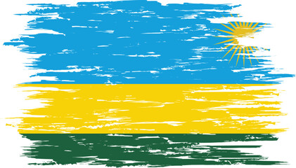 Brush stroke flag of RWANDA