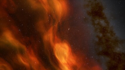 red-violet nebula in outer space, horsehead nebula, unusual colorful nebula in a distant galaxy, red nebula 3d render
