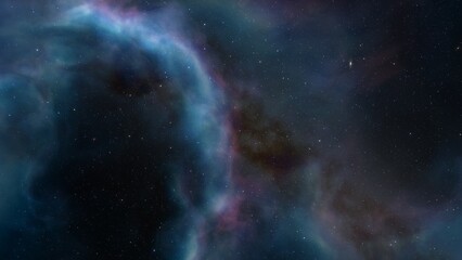Plakat Night sky - Universe filled with stars, nebula and galaxy 