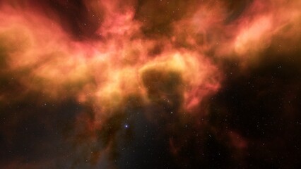 red-violet nebula in outer space, horsehead nebula, unusual colorful nebula in a distant galaxy, red nebula 3d render  © ANDREI